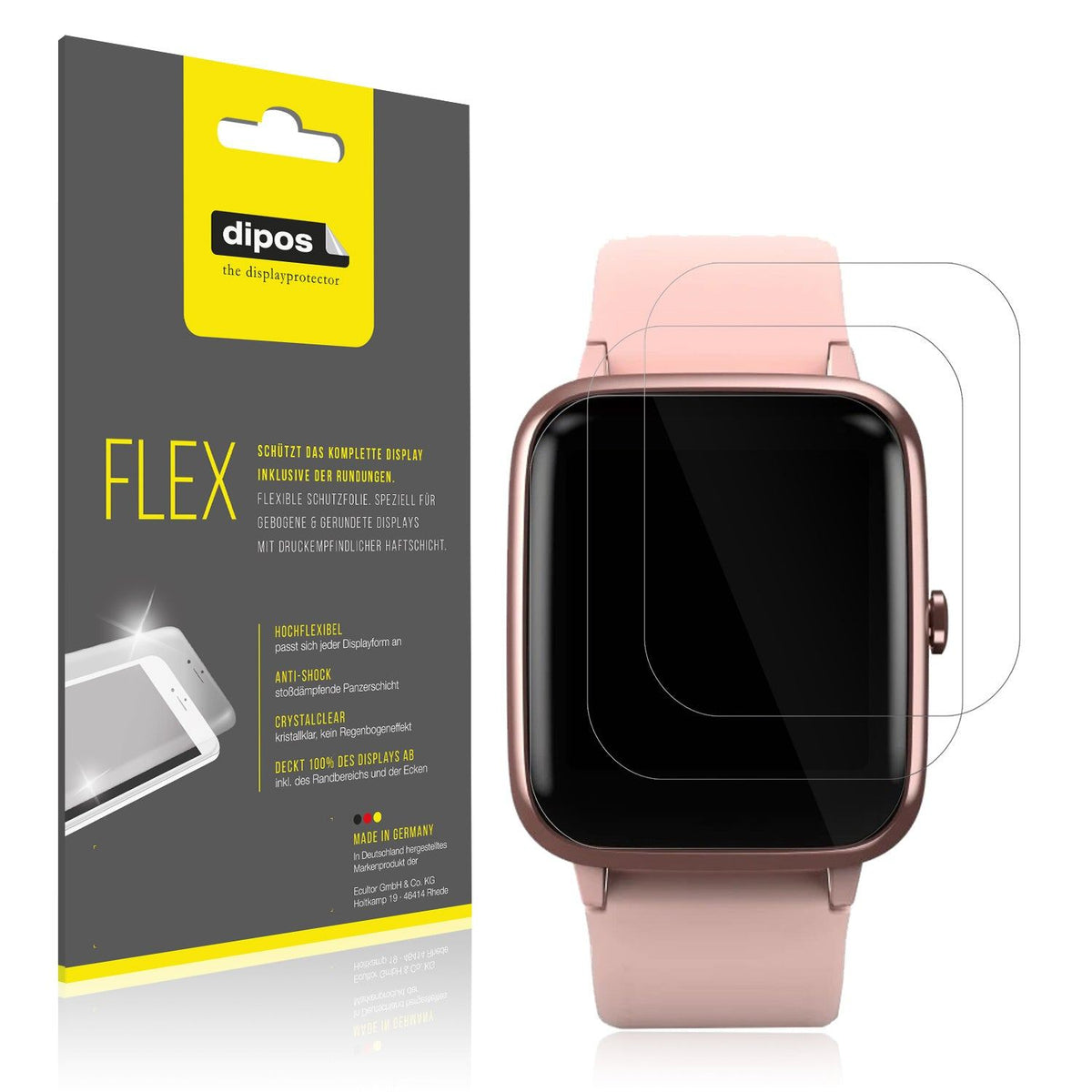 2x Screen Protector for Hama 5910 Smartwatch Protective Film covers 100% dipos