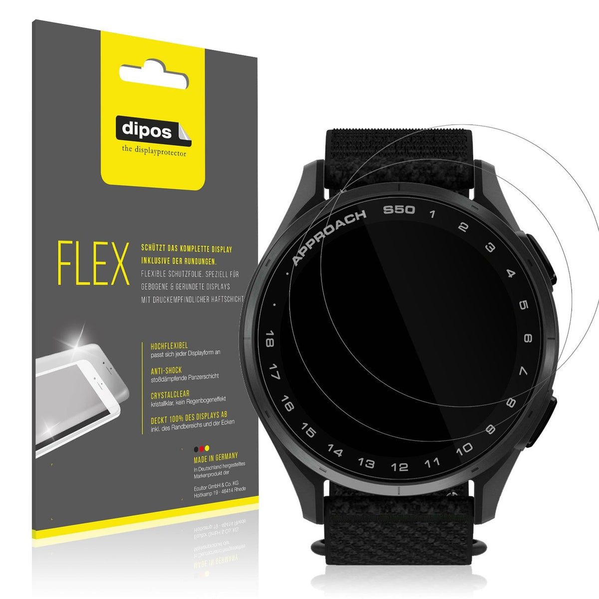 2x Screen Protector for Garmin Approach S50 Protective Film covers 100% dipos