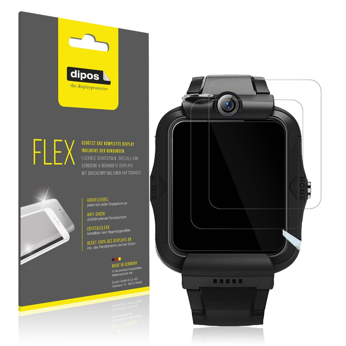 2x Screen Protector for DDIOYIUR Kinder Smartwatch Protective Film covers 100%