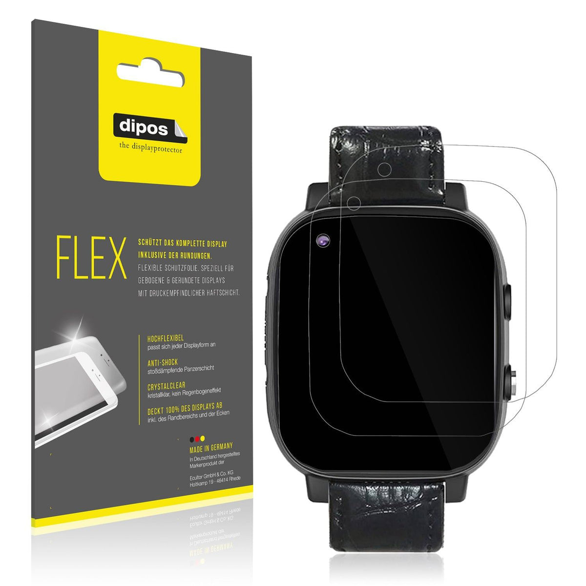 2x Screen Protector for Weyot Notruf Smartwatch Protective Film covers 100%