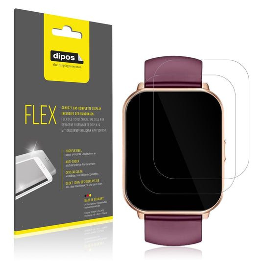 2x Screen Protector for HUAKUA 1.85 Zoll Smartwatch Protective Film covers 100%