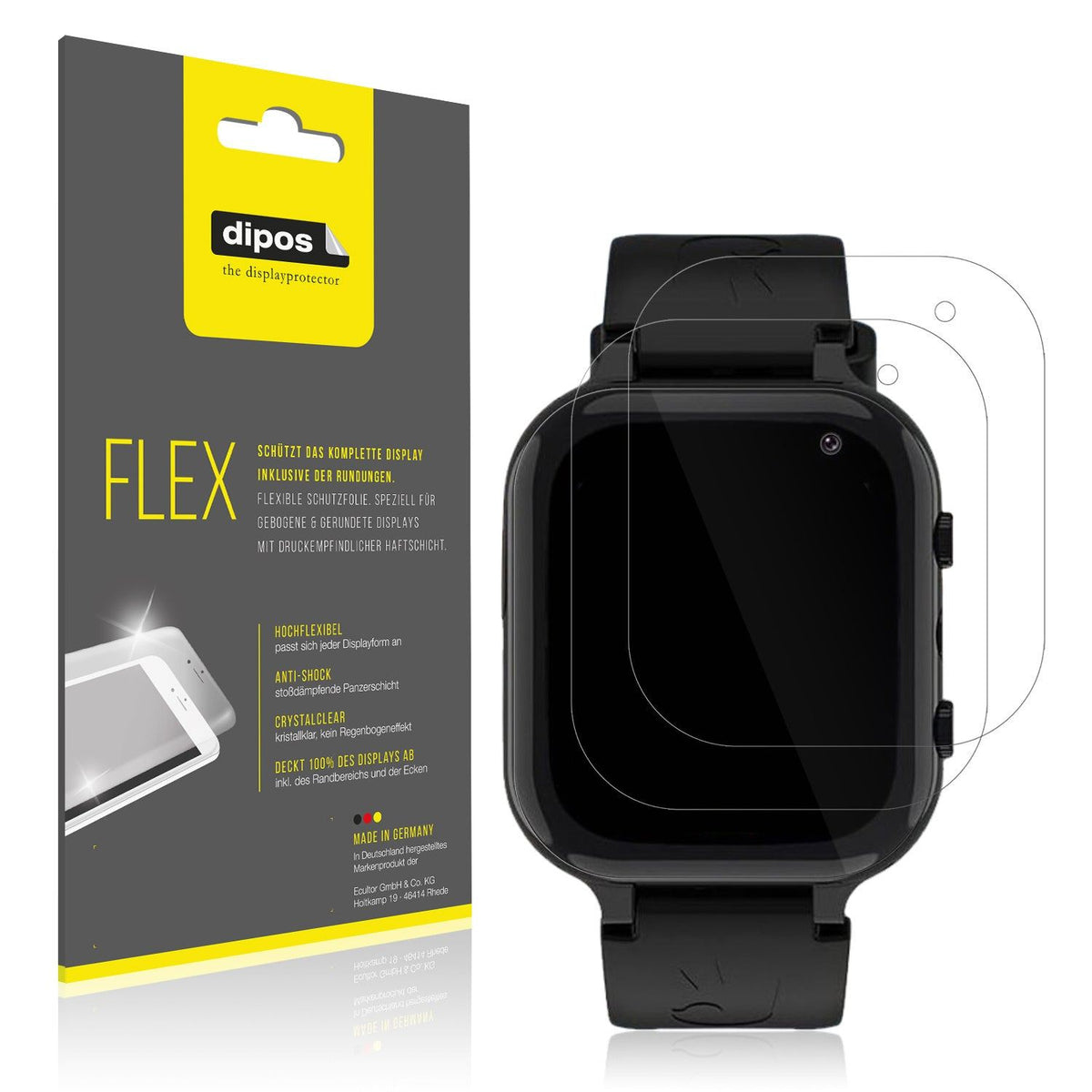 2x Screen Protector for Ruopoem Smartwatch Kinder Protective Film covers 100%