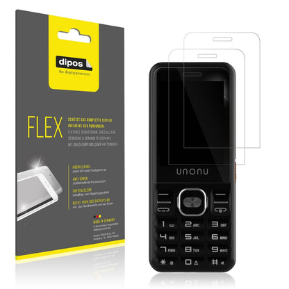 2x Screen Protector for Unonu U10L Protective Film covers 100% dipos Flex