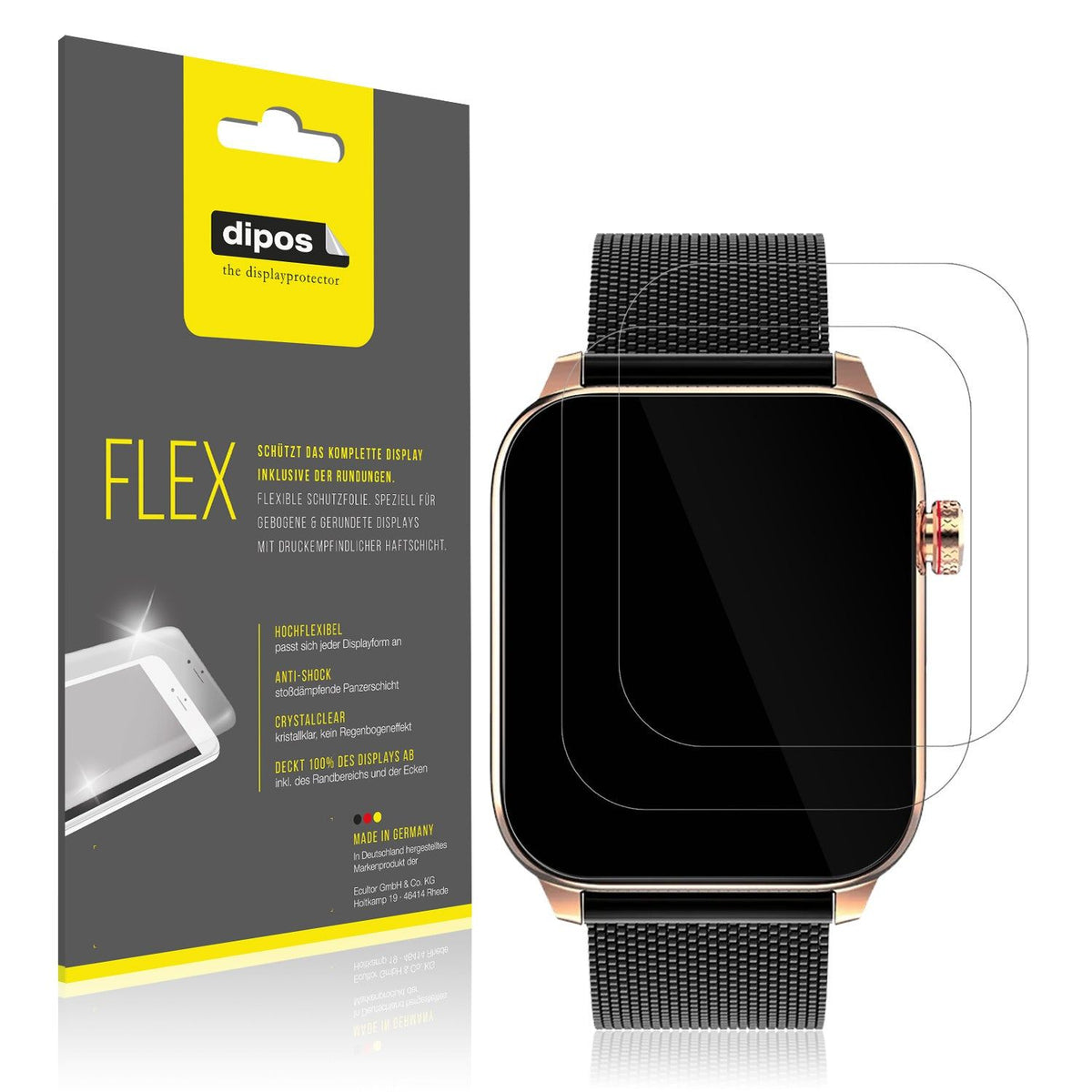 2x Screen Protector for MaxCom Oxygen 2 Protective Film covers 100% dipos Flex