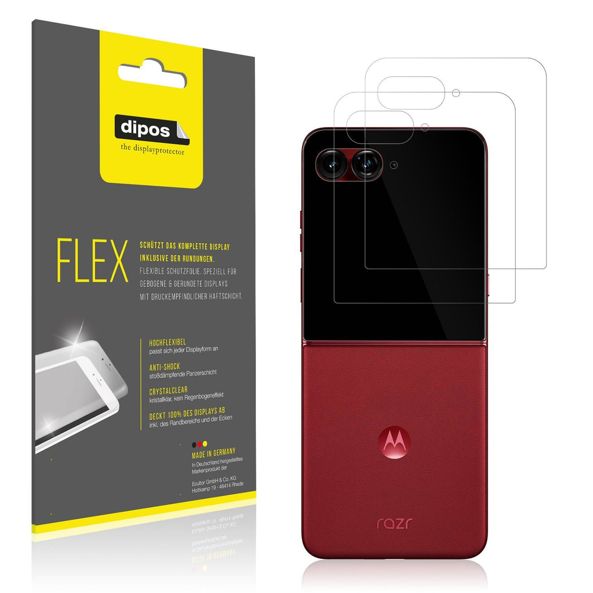 2x Screen Protector for Motorola Razr 60 Aussen-Display Protective Film covers