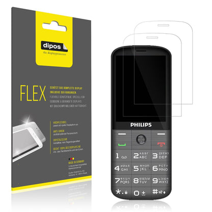 2x Screen Protector for Philips Xenium E227 Protective Film covers 100% dipos
