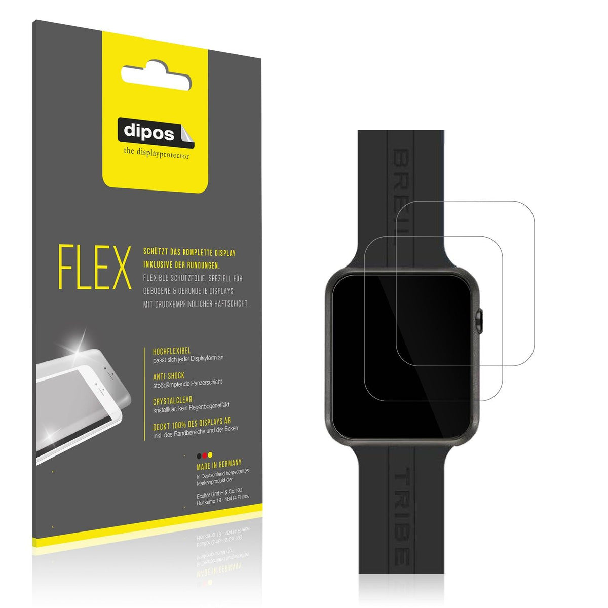 2x Screen Protector for Beil SBT-X Protective Film covers 100% dipos Flex