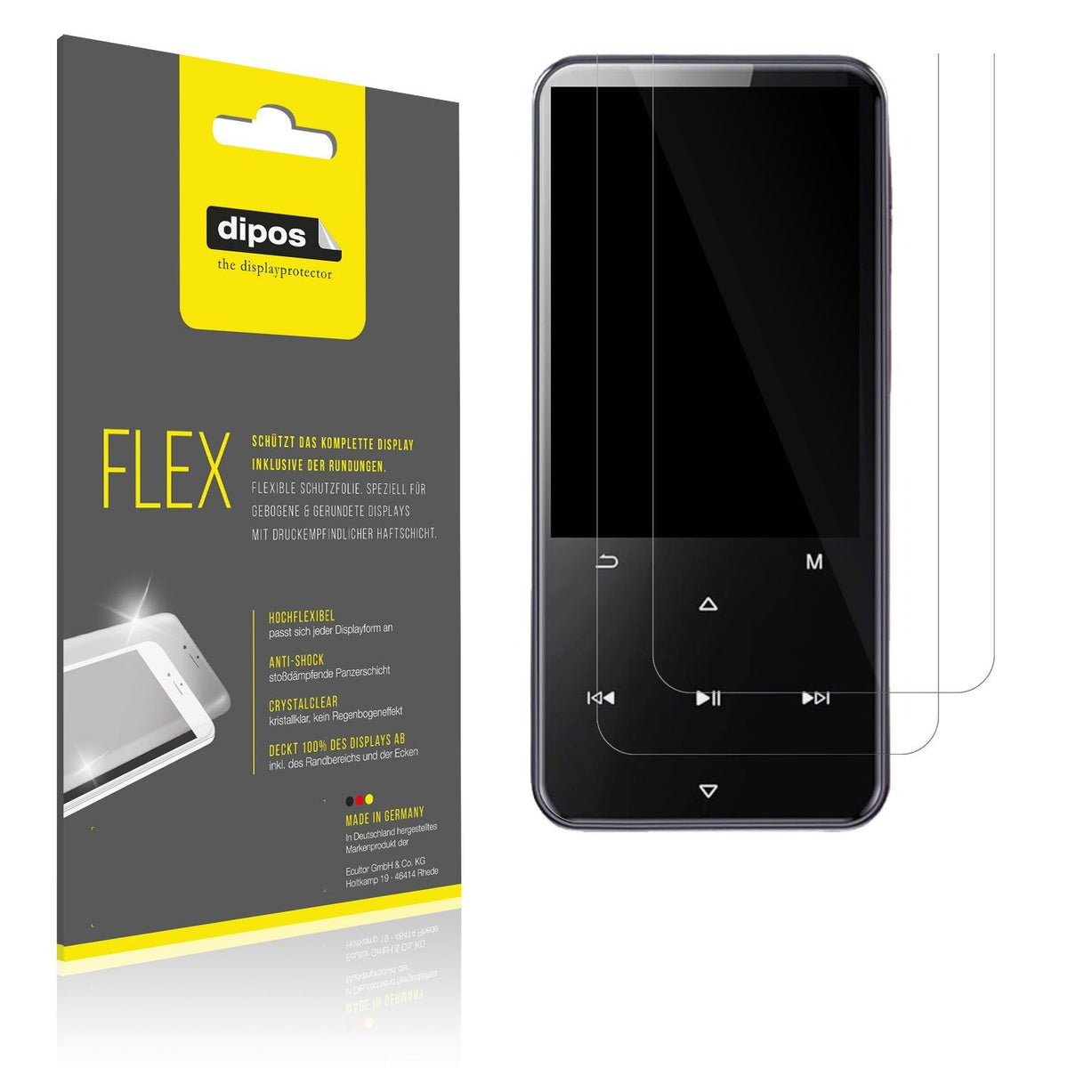 2x Screen Protector for AGPTek M3 Protective Film covers 100% dipos Flex