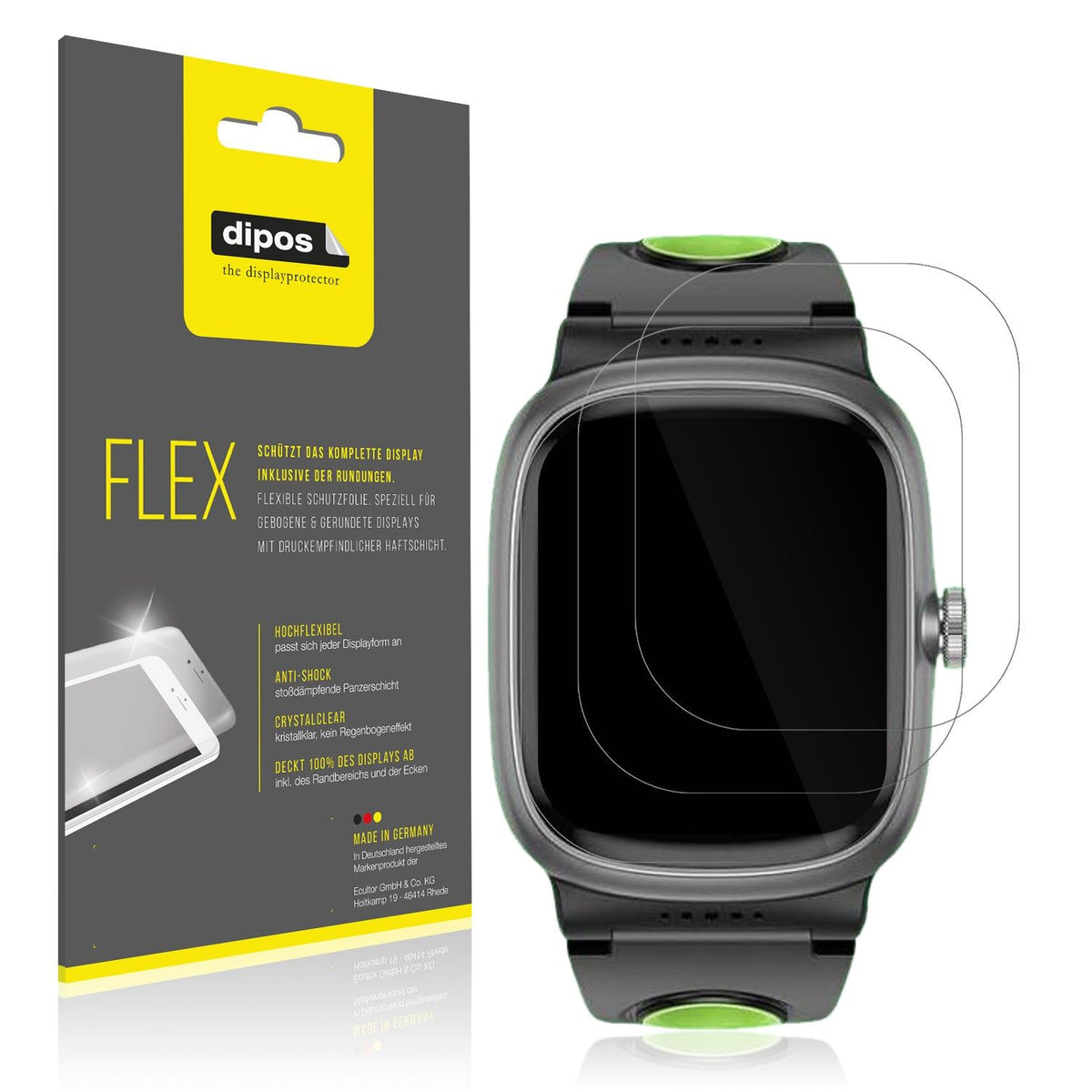 2x Screen Protector for anyloop Kinder Smartwatch Protective Film covers 100%