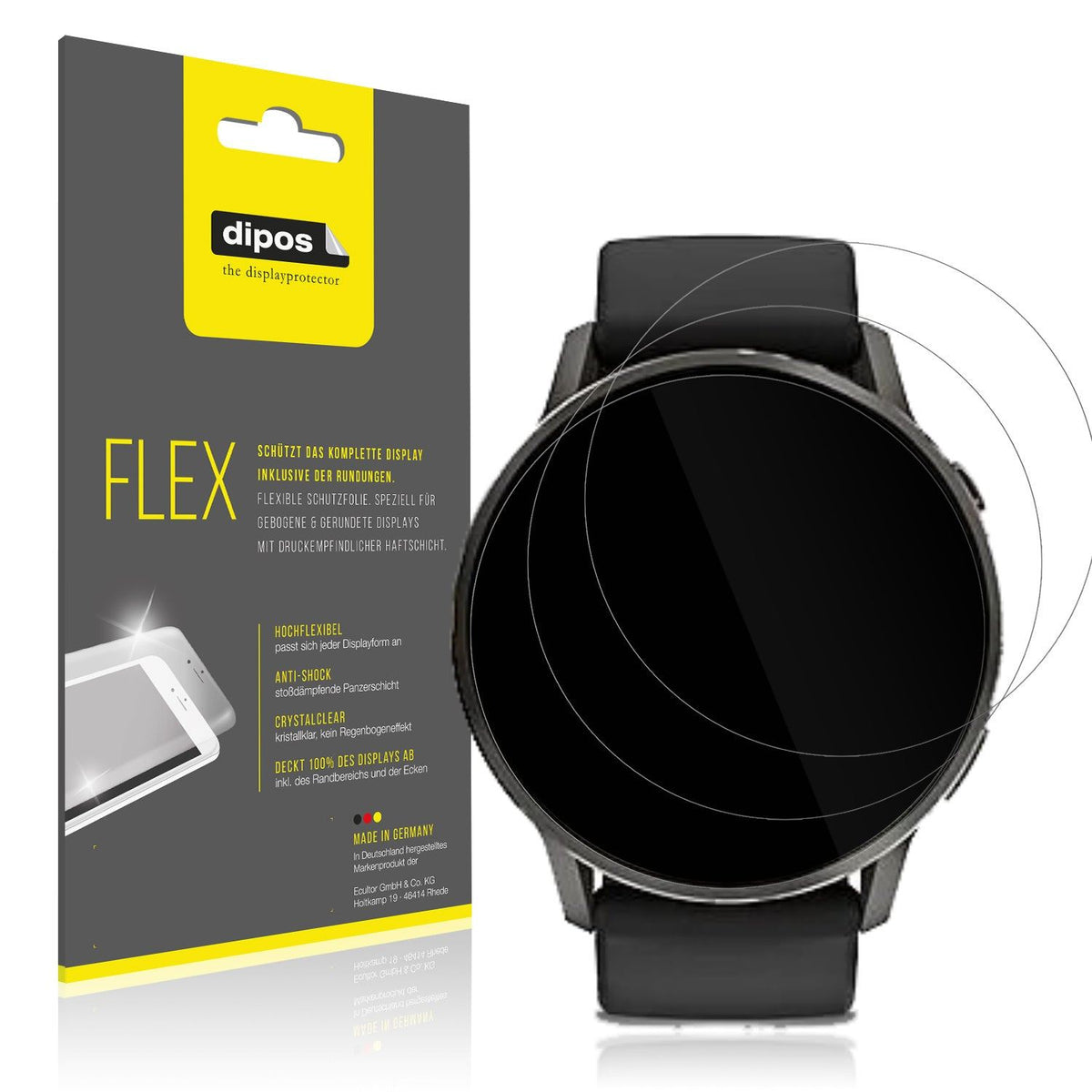 2x Screen Protector for Garmin Venu 4 41mm Protective Film covers 100% dipos