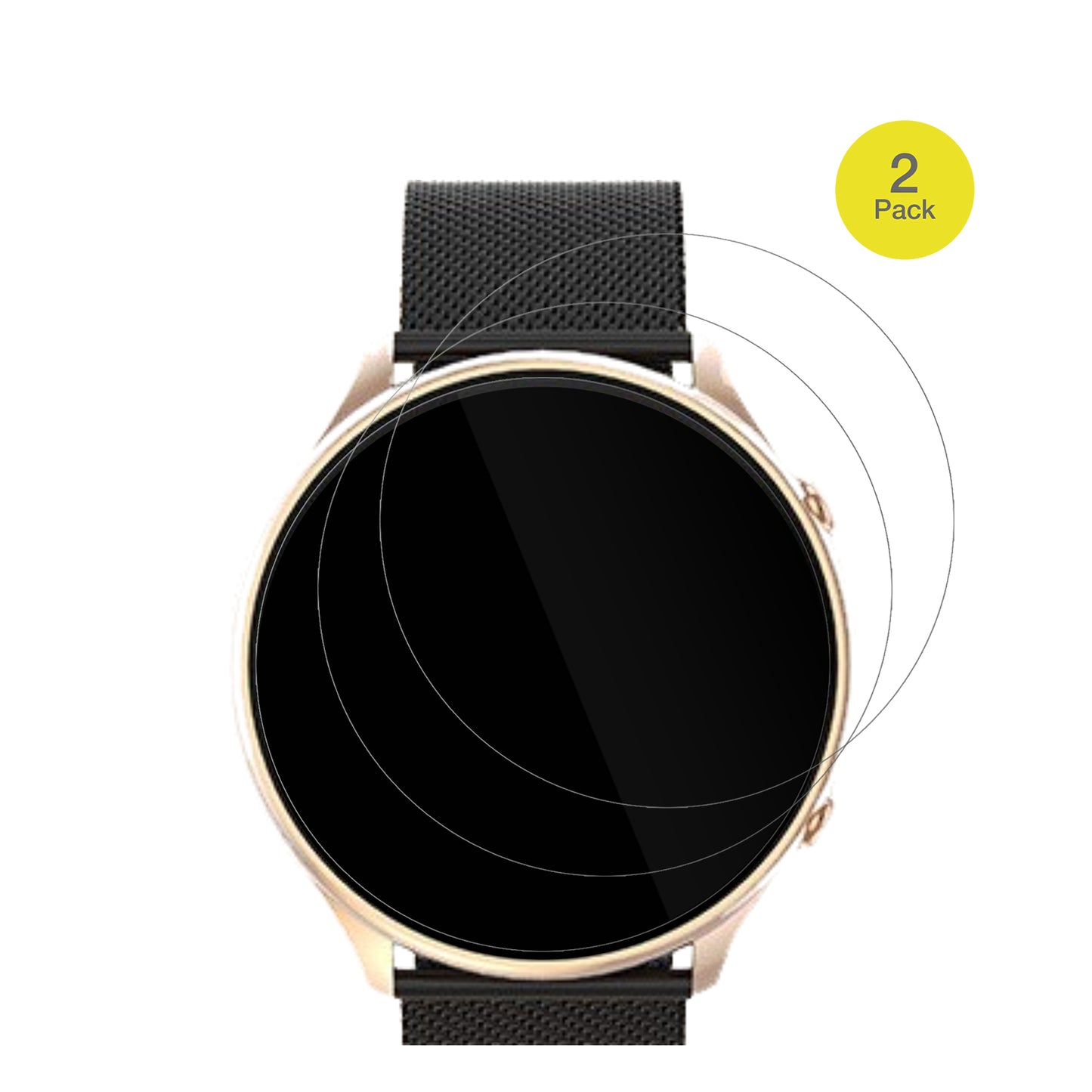 2x 3D Full Cover Schutzfolie für SLOKSFil S51 Smartwatch