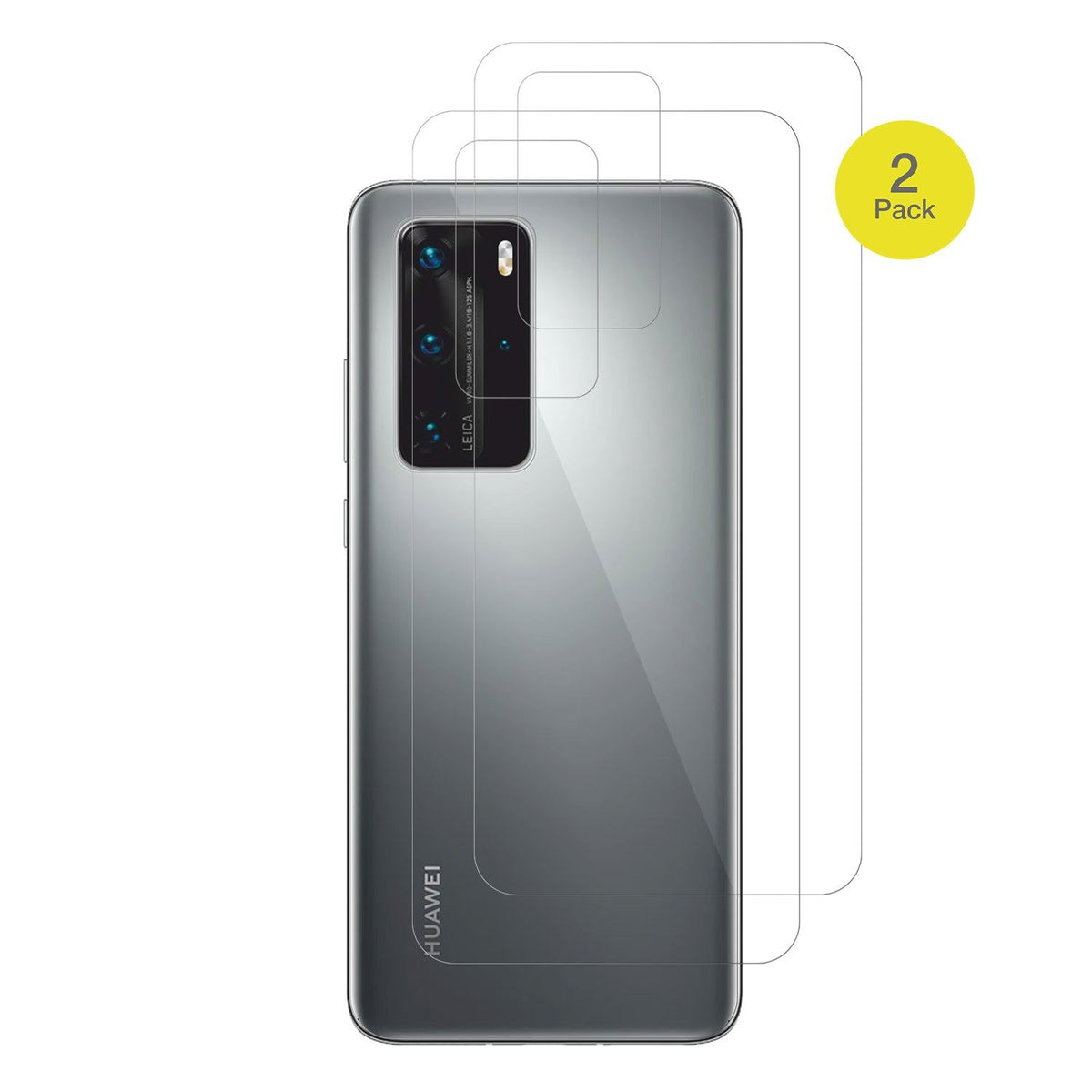2x Screen Protector for Huawei P40 Pro Rückseite Protective Film covers 100%
