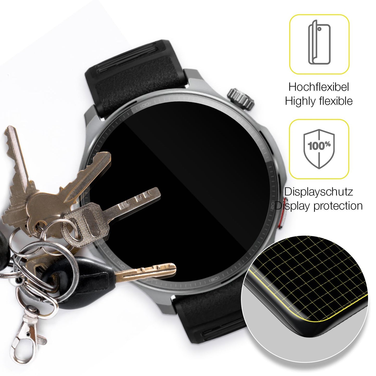 2x Screen Protector for Huami Amazfit Balance 2 XT Protective Film covers 100%