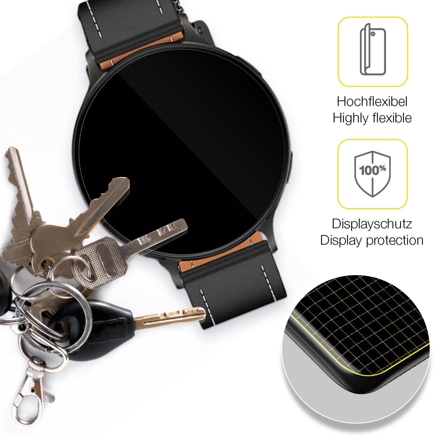 2x Screen Protector for Pireware Nano Smartwatch Protective Film covers 100%