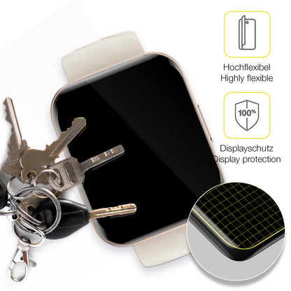 2x 3D Full Cover Schutzfolie für Mutoy Smartwatch 1.69 Zoll