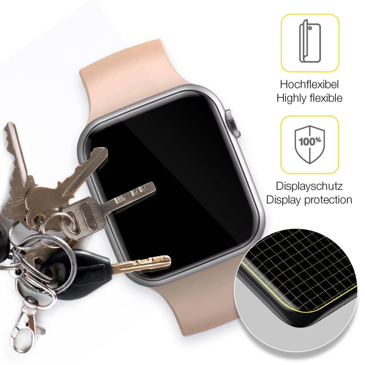 2x Screen Protector for Fireboltt Ring Protective Film covers 100% dipos Flex