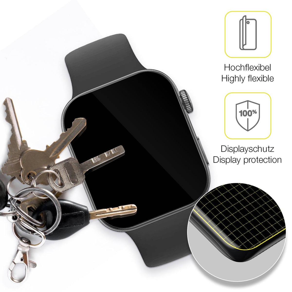 2x Screen Protector for Huawei Watch Fit 4 Protective Film covers 100% dipos