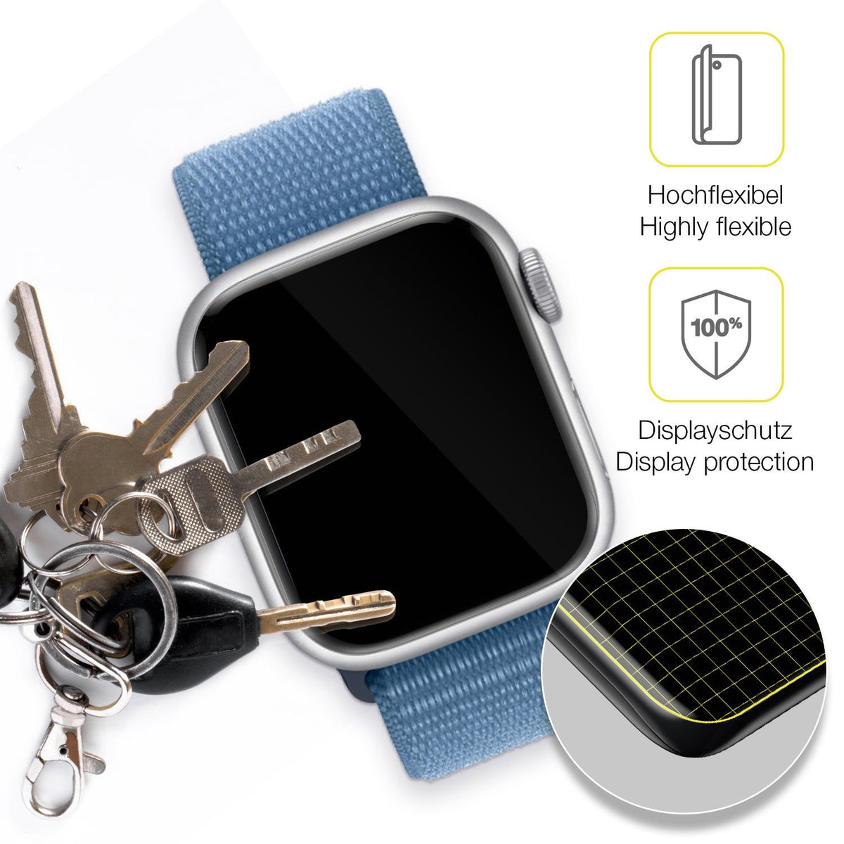 dipos FLEX 2x Clear Screen Protector for Apple Watch Series 9 41mm