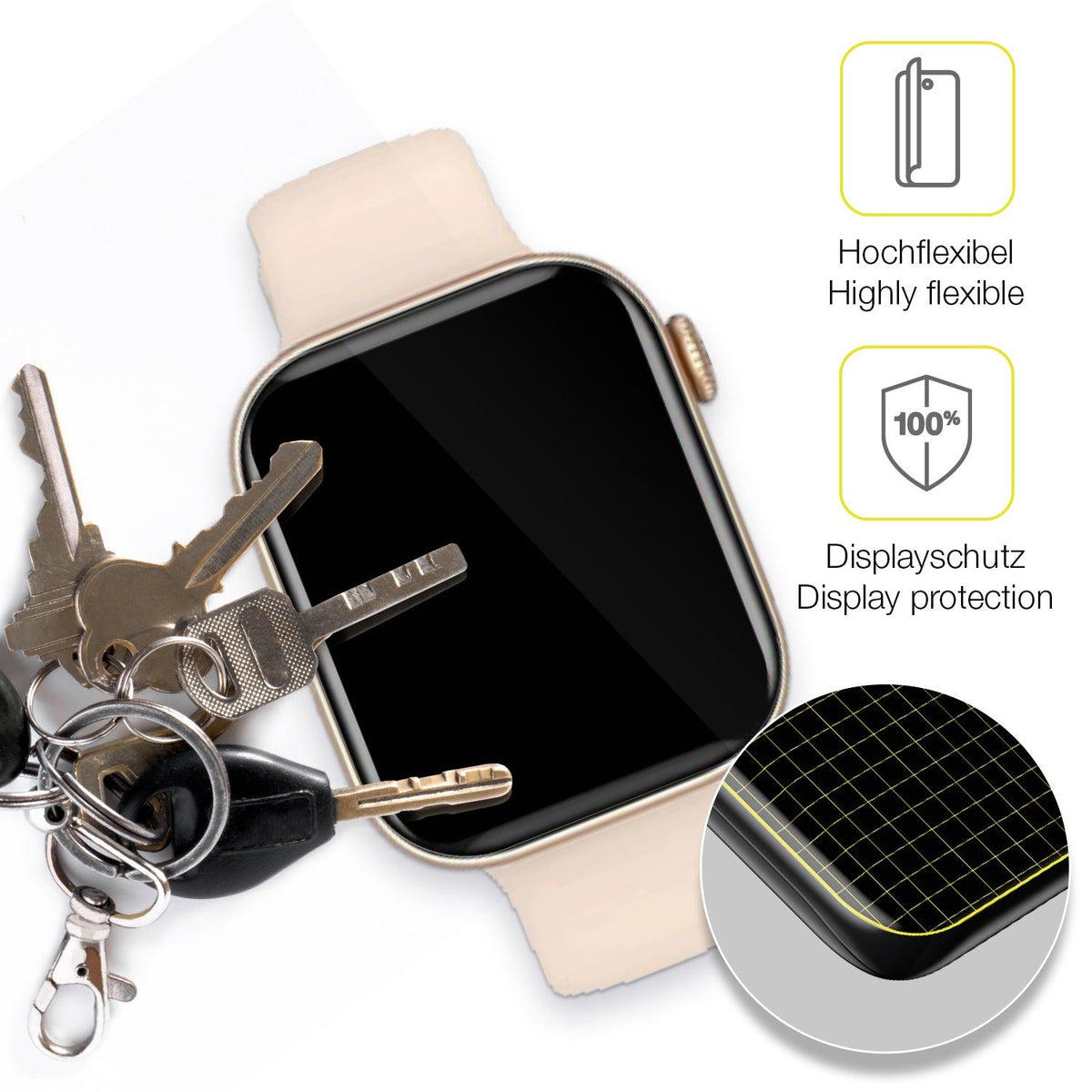 2x Screen Protector for Fireboltt Ring 2 Protective Film covers 100% dipos Flex