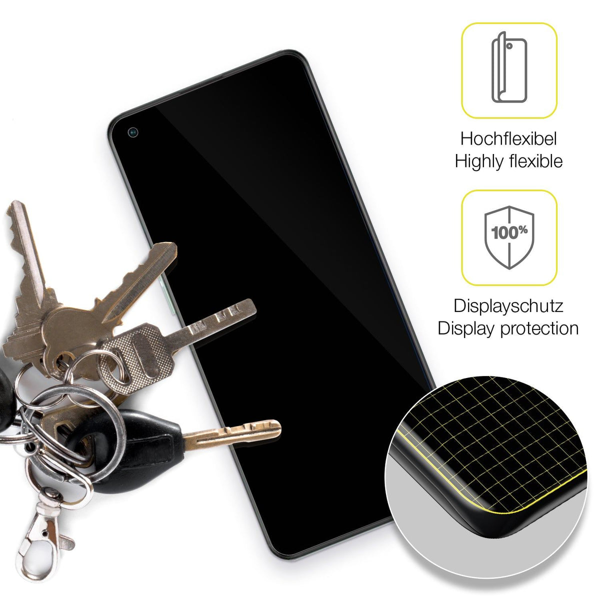 3x Screen Protector for Oppo Reno7 Z 5G Protective Film covers 100% dipos Flex