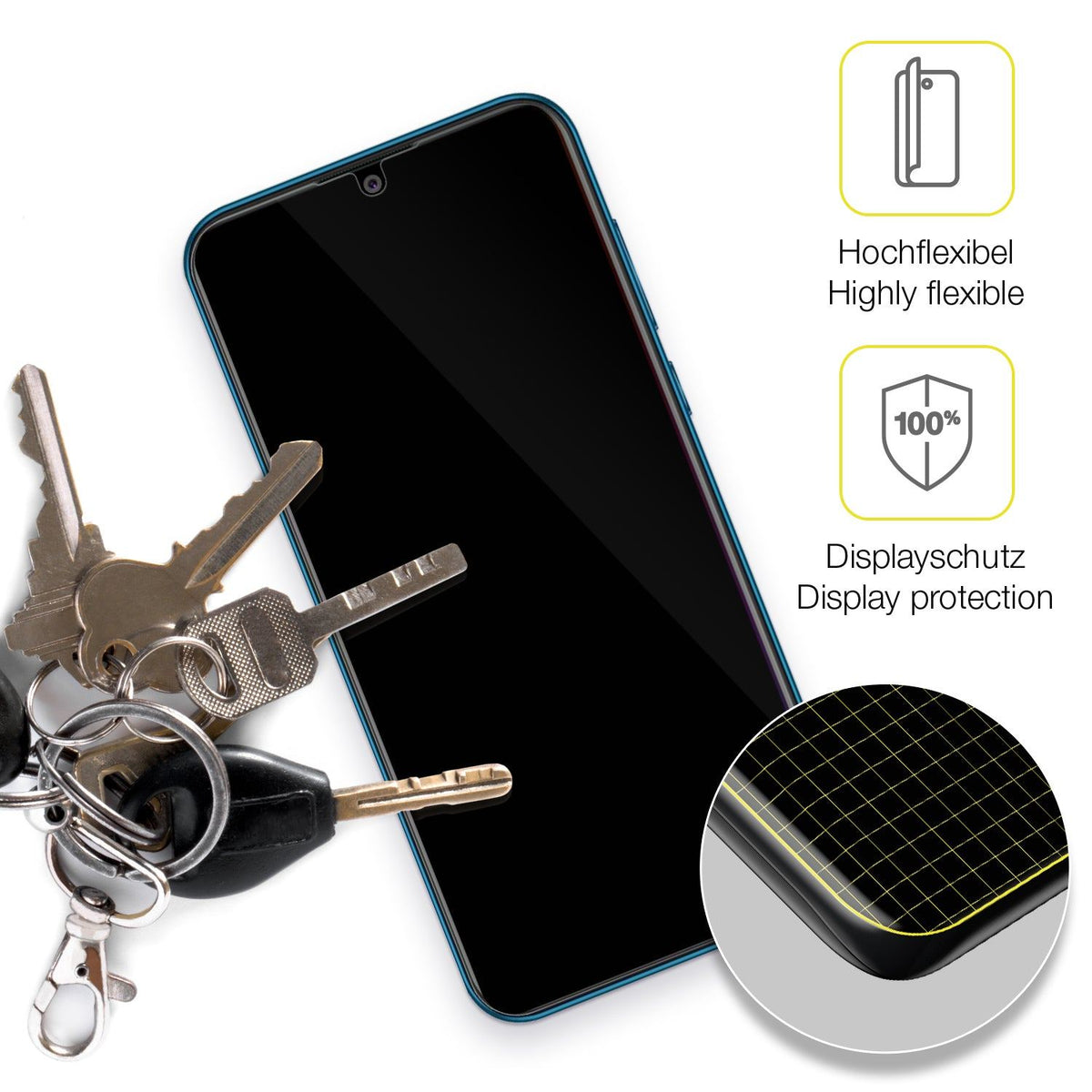 2x Screen Protector for Coolpad Cool 5 Protective Film covers 100% dipos Flex