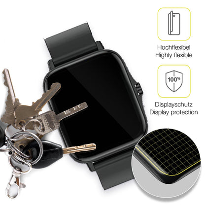 3x Screen Protector for Kaseemi 1,7 inch Smartwatch Protective Film covers 100%