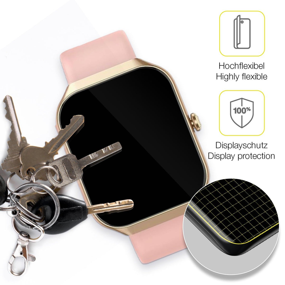 2x Screen Protector for Walkbee Smartwatch 1.96 Zoll Protective Film covers
