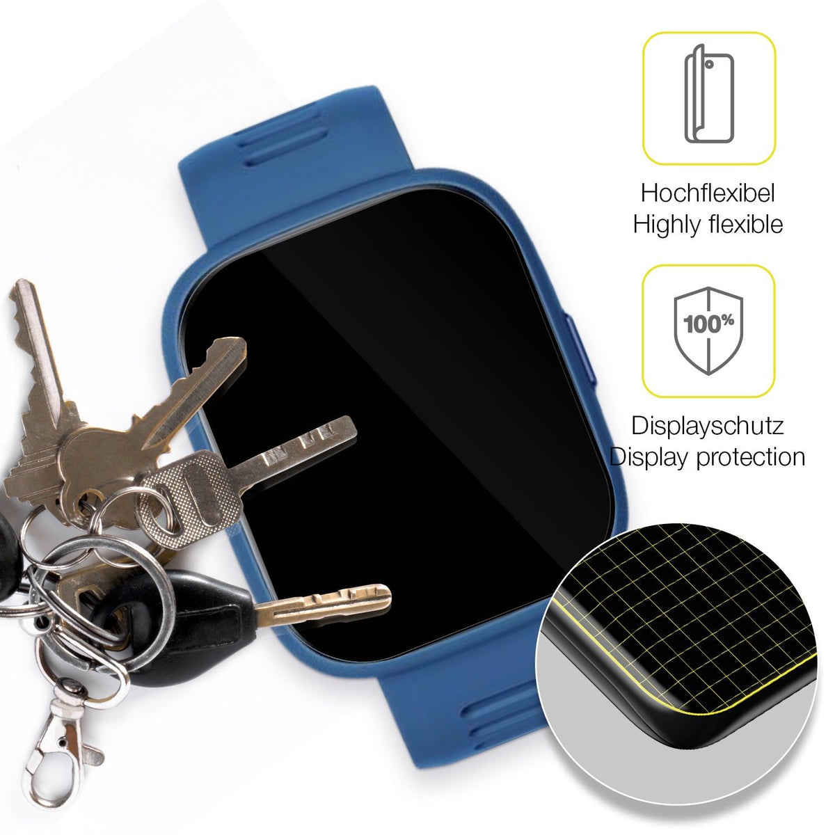 2x Screen Protector for BiggerFive Smartwatch Kinder Protective Film covers