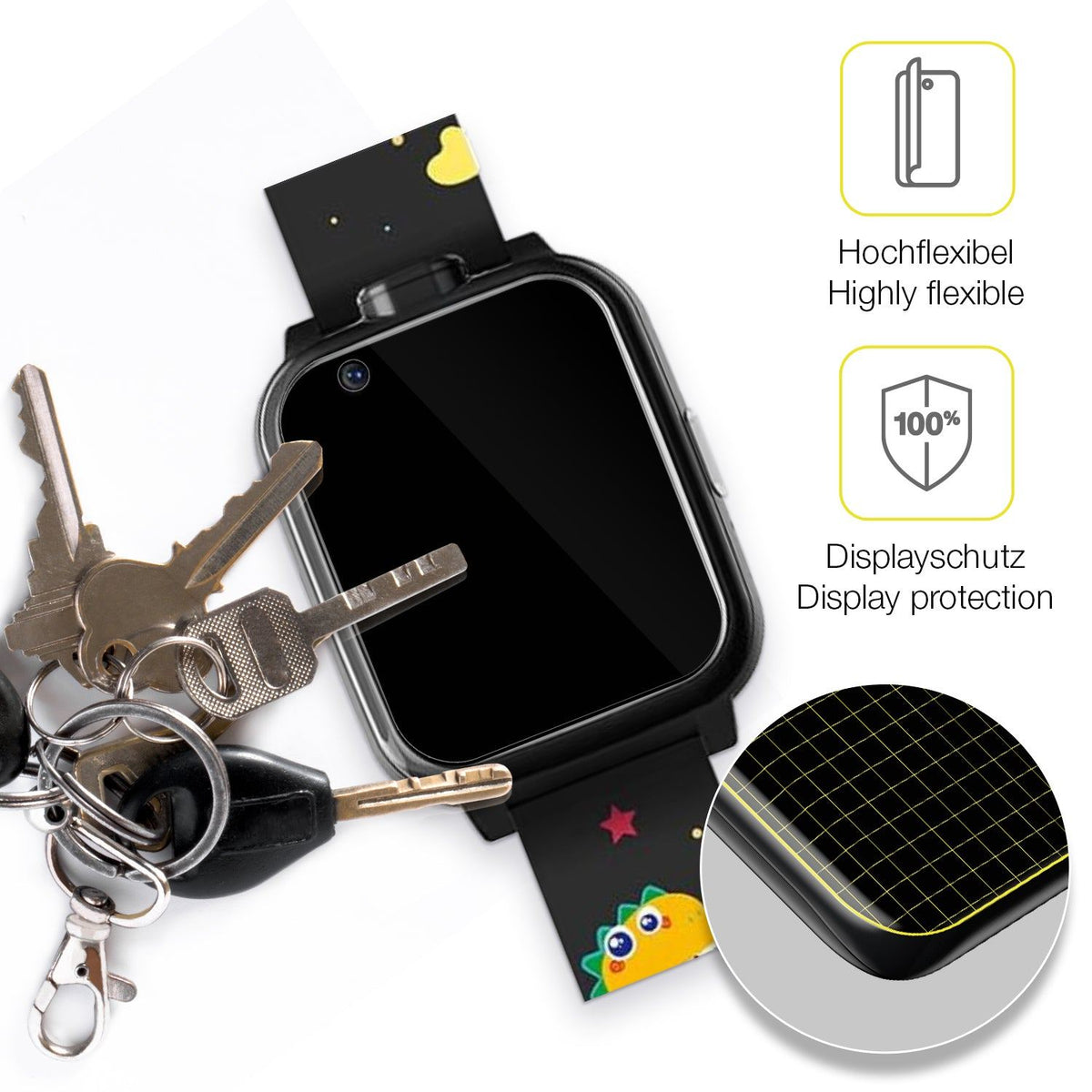 2x Screen Protector for Okyuk Kinder Smartwatch T13001 Protective Film covers