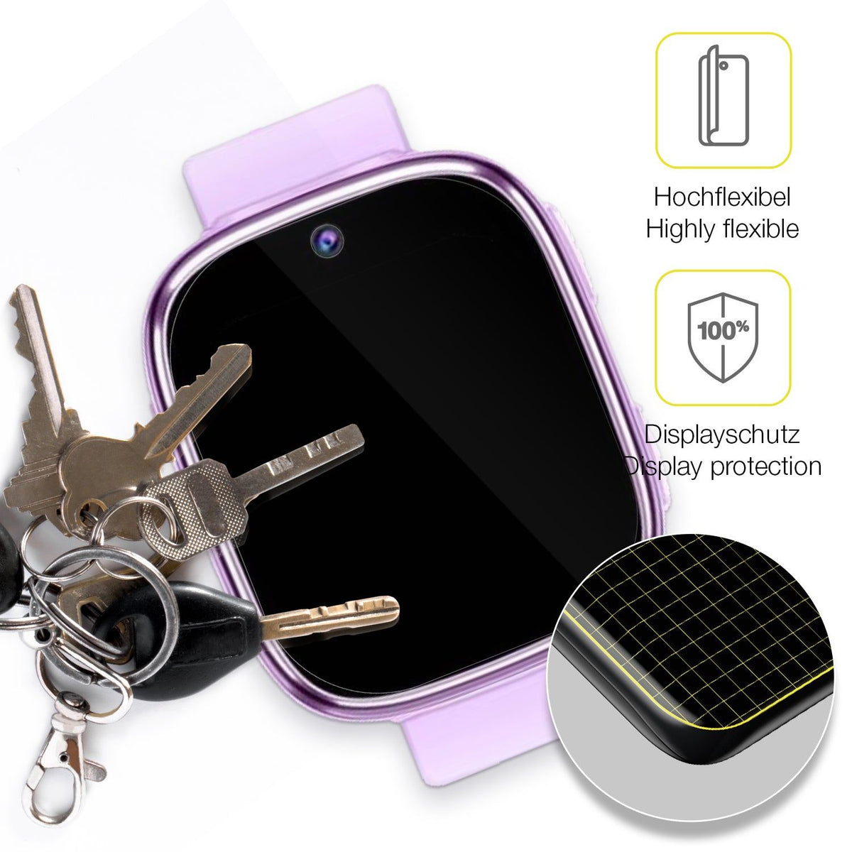 2x Screen Protector for Alutoria X63 Protective Film covers 100% dipos Flex
