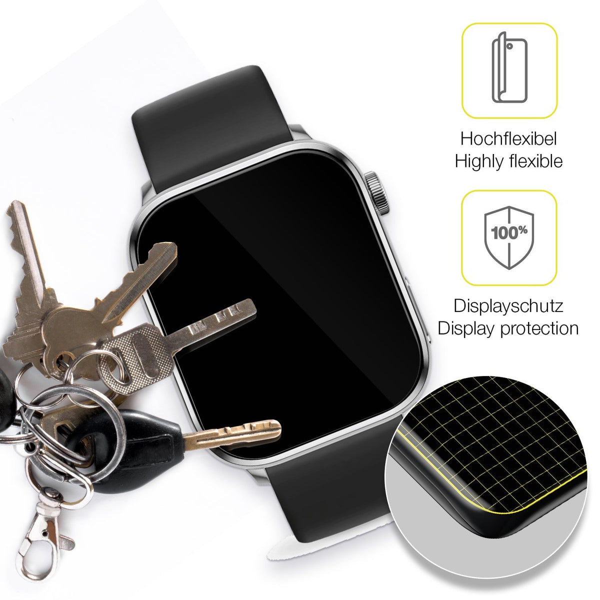 2x Screen Protector for Ice-Watch Smart 3.0 1.78 Zoll Protective Film covers