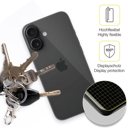 2x Screen Protector for Apple iPhone 16 Rückseite Protective Film covers 100%