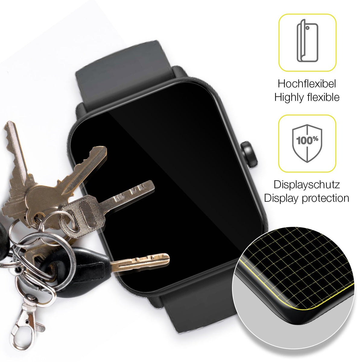 2x Screen Protector for Fitpolo IDW19 Smartwatch Protective Film covers 100%