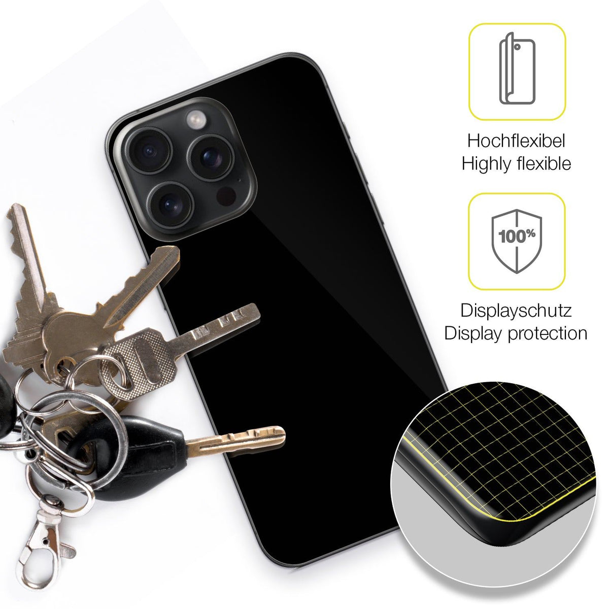 2x Screen Protector for Apple iPhone 15 Pro Max Rückseite Protective Film