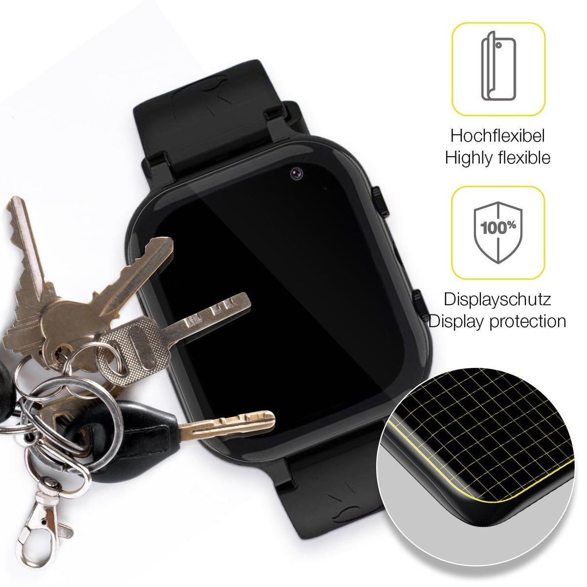 2x Screen Protector for Ruopoem Smartwatch Kinder Protective Film covers 100%