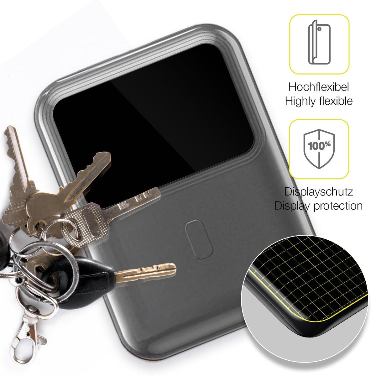 2x Screen Protector for hganus PowerBank H5 Protective Film covers 100% dipos