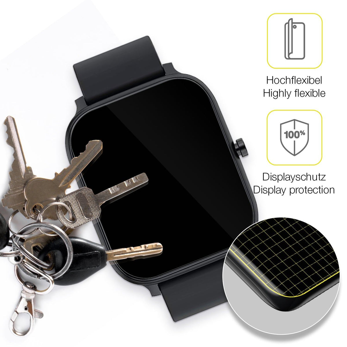 2x Screen Protector for Torjalph Smartwatch 1.69 Zoll Protective Film covers