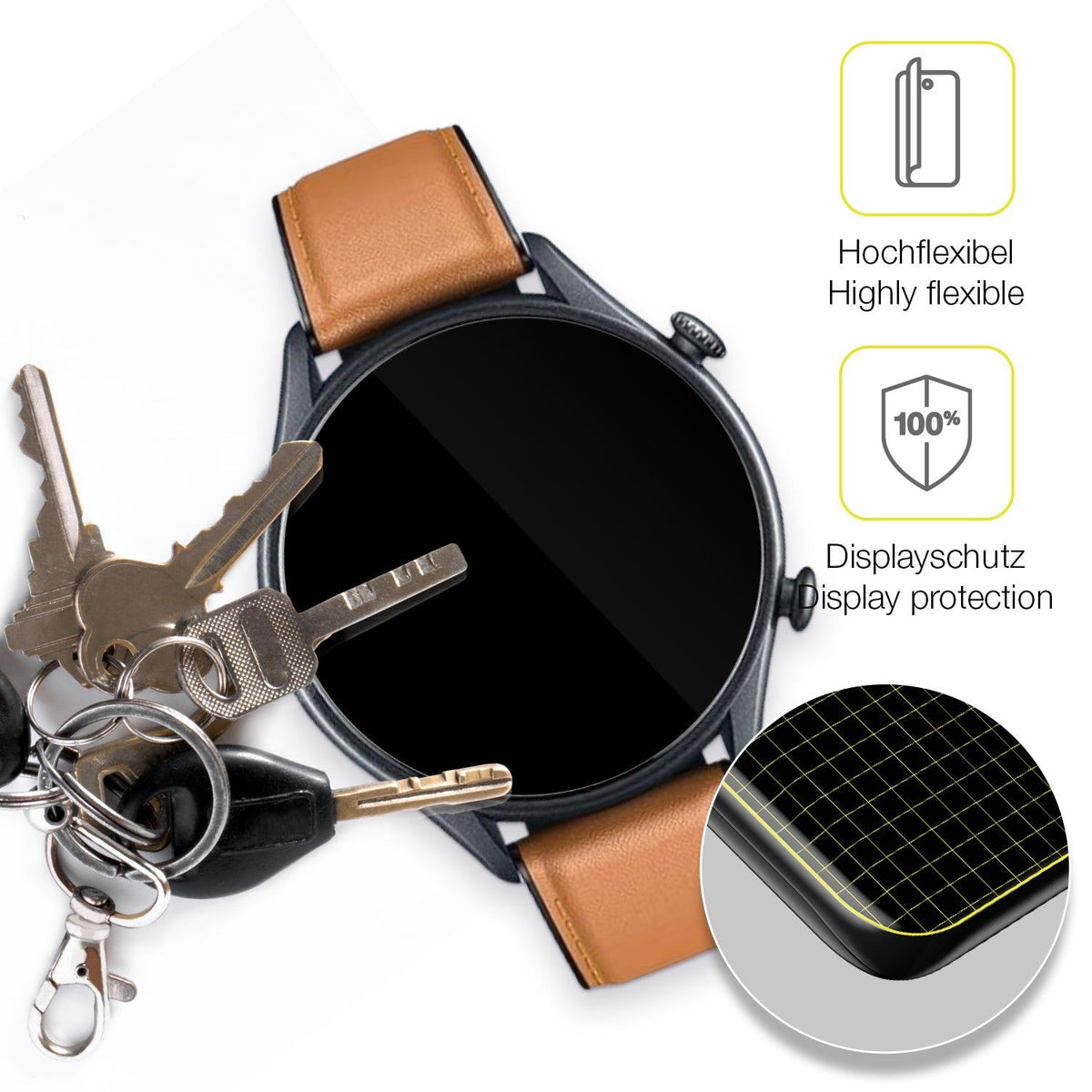 2x Screen Protector for Motsfit Smartwatch 1.56 Zoll Protective Film covers