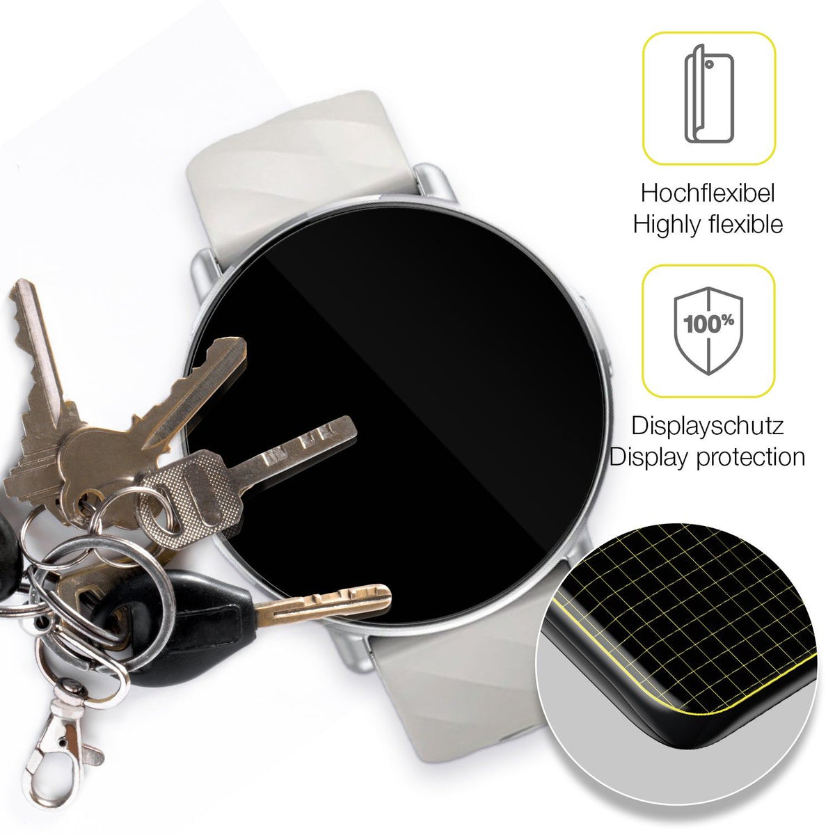 2x Screen Protector for Miecgth Smartwatch 1.39 Zoll Protective Film covers