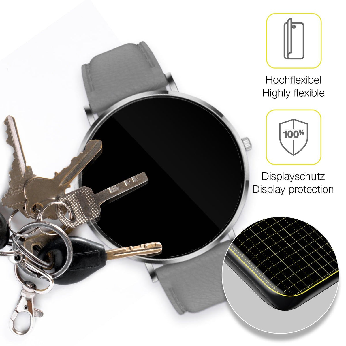 2x Screen Protector for Pireware Slim Smartwatch Protective Film covers 100%