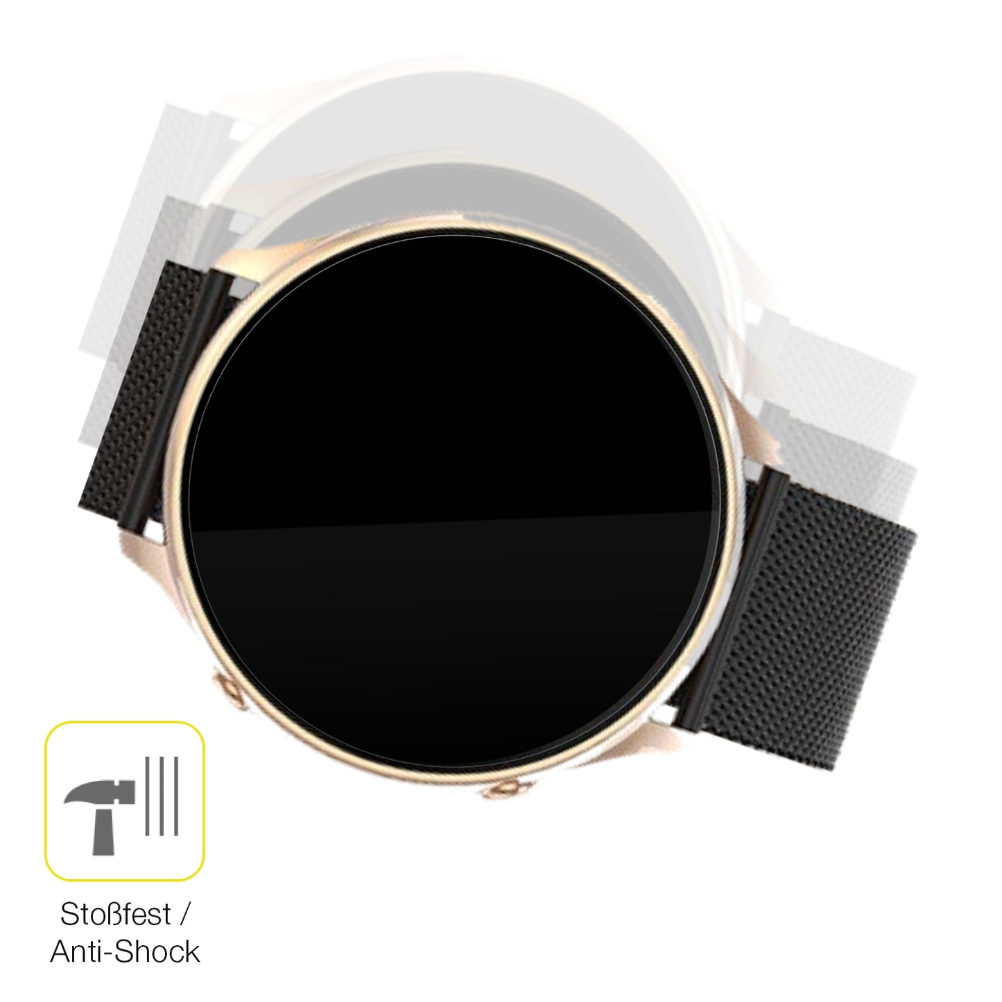 2x 3D Full Cover Schutzfolie für SLOKSFil S51 Smartwatch