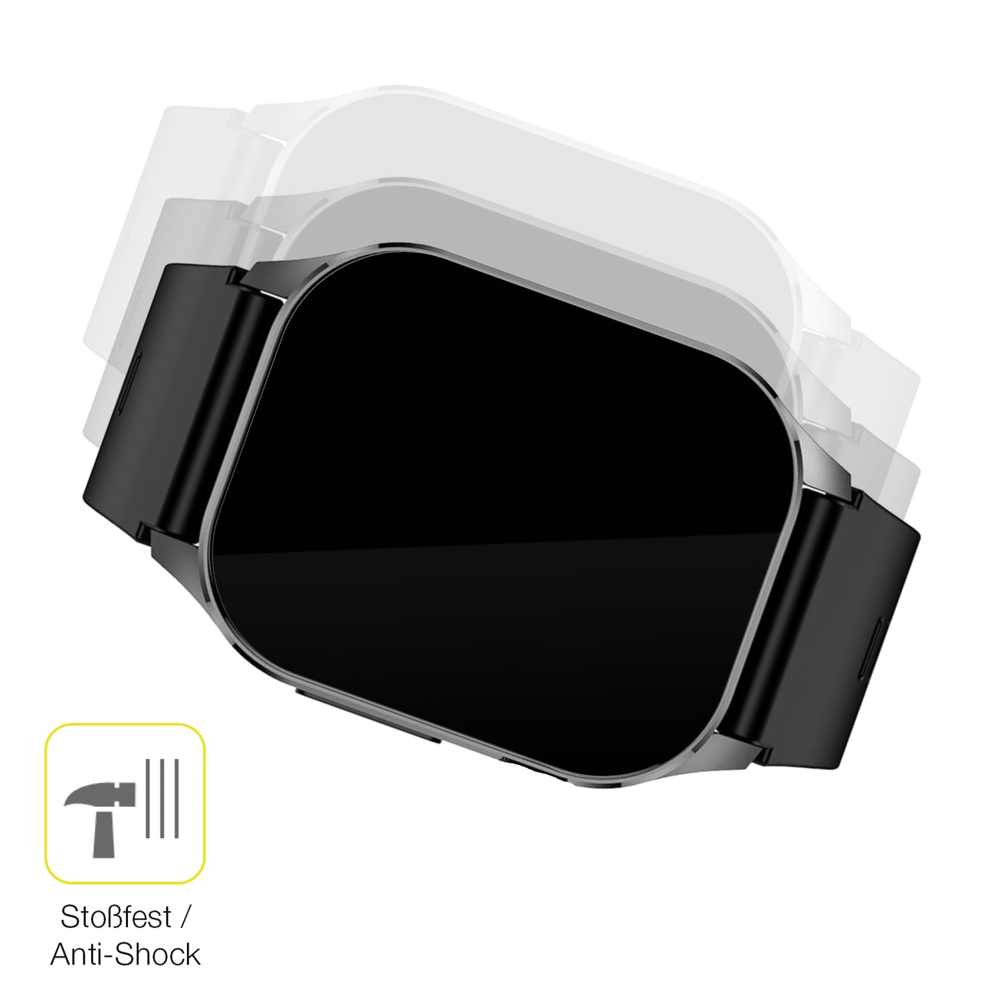 2x 3D Full Cover Schutzfolie für Knauermann Pro 3 eckig