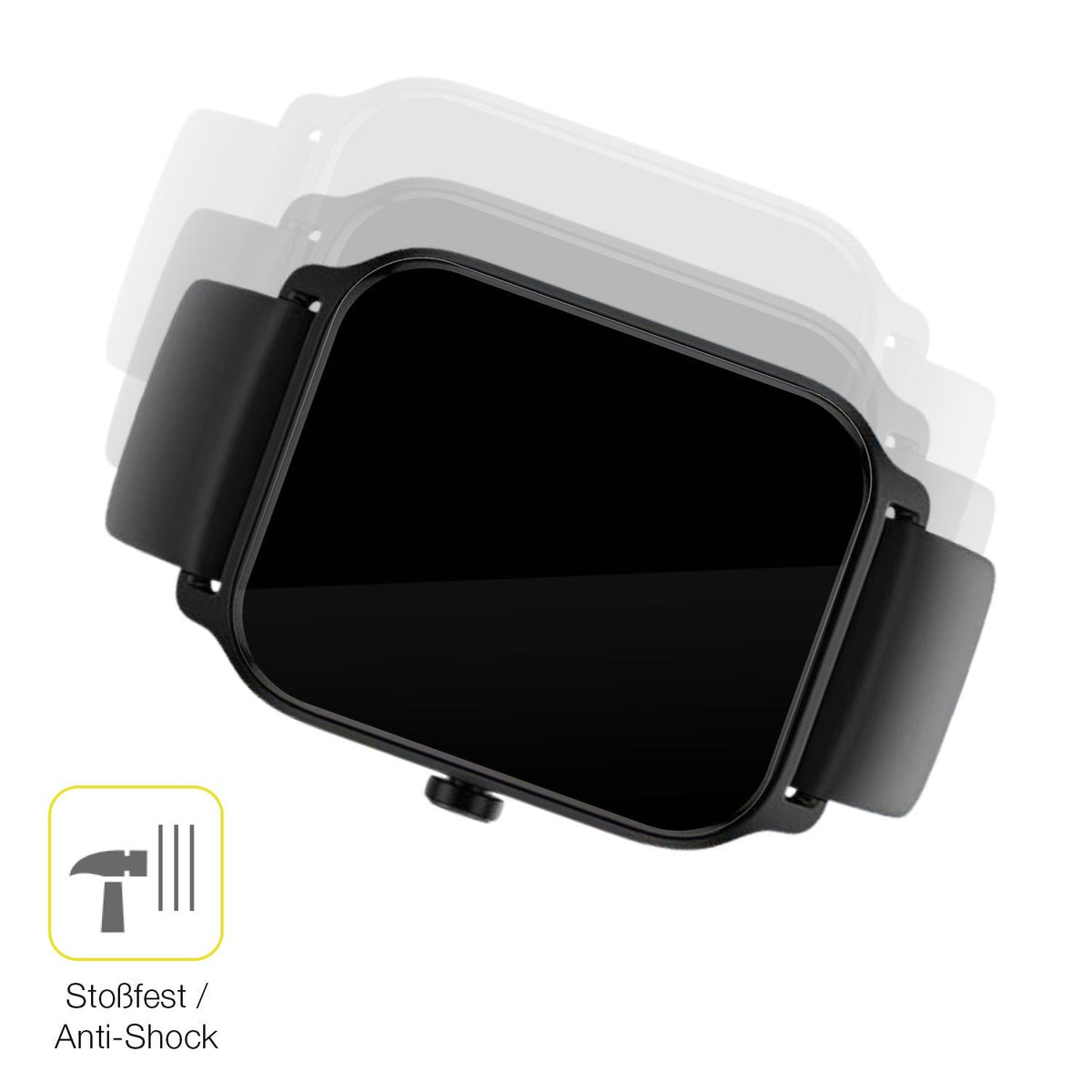 2x Screen Protector for IFMDA 1.8 Zoll Smartwatch Protective Film covers 100%