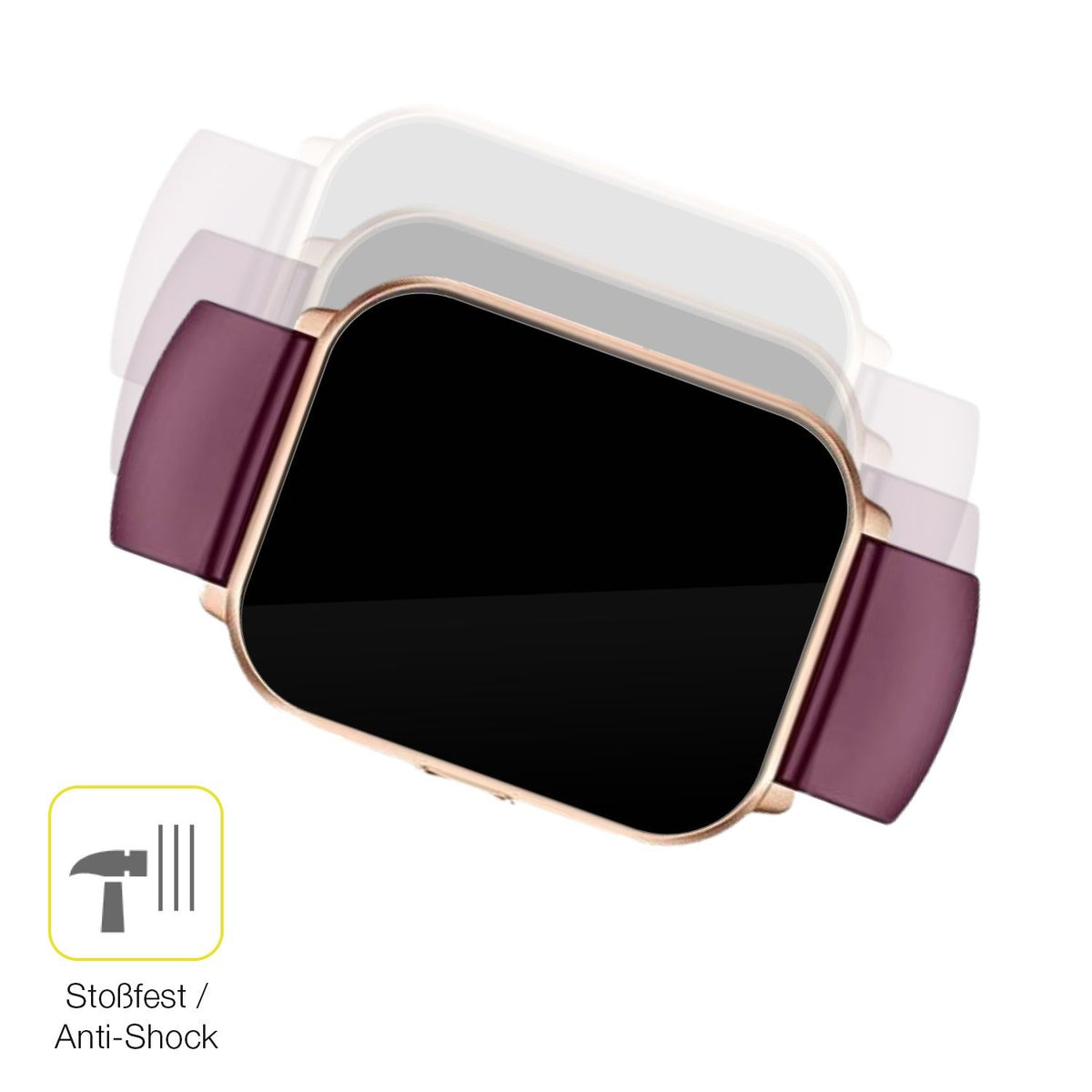 2x Screen Protector for HUAKUA 1.85 Zoll Smartwatch Protective Film covers 100%