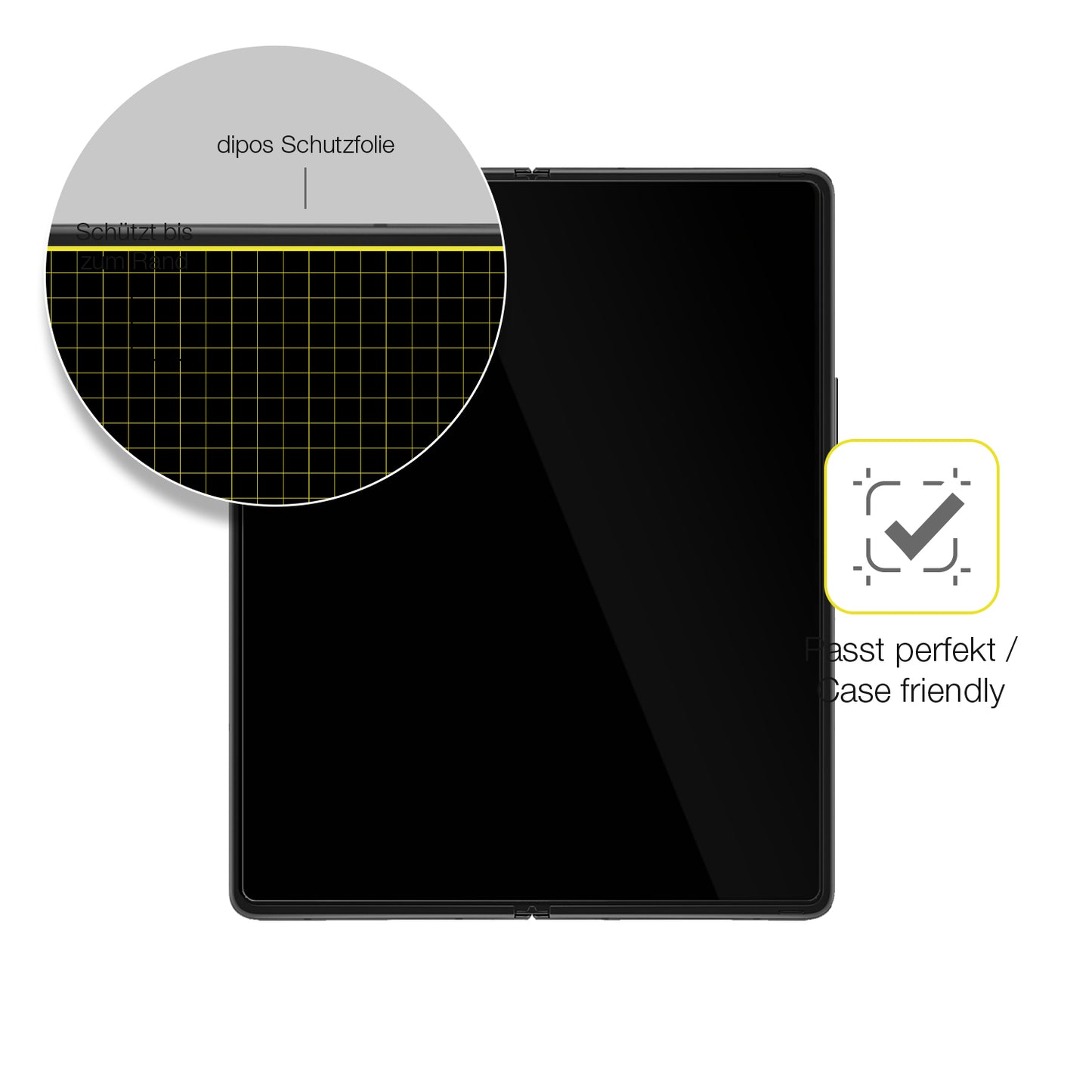 1x 3D Full Cover Schutzfolie für Samsung Galaxy Fold 4