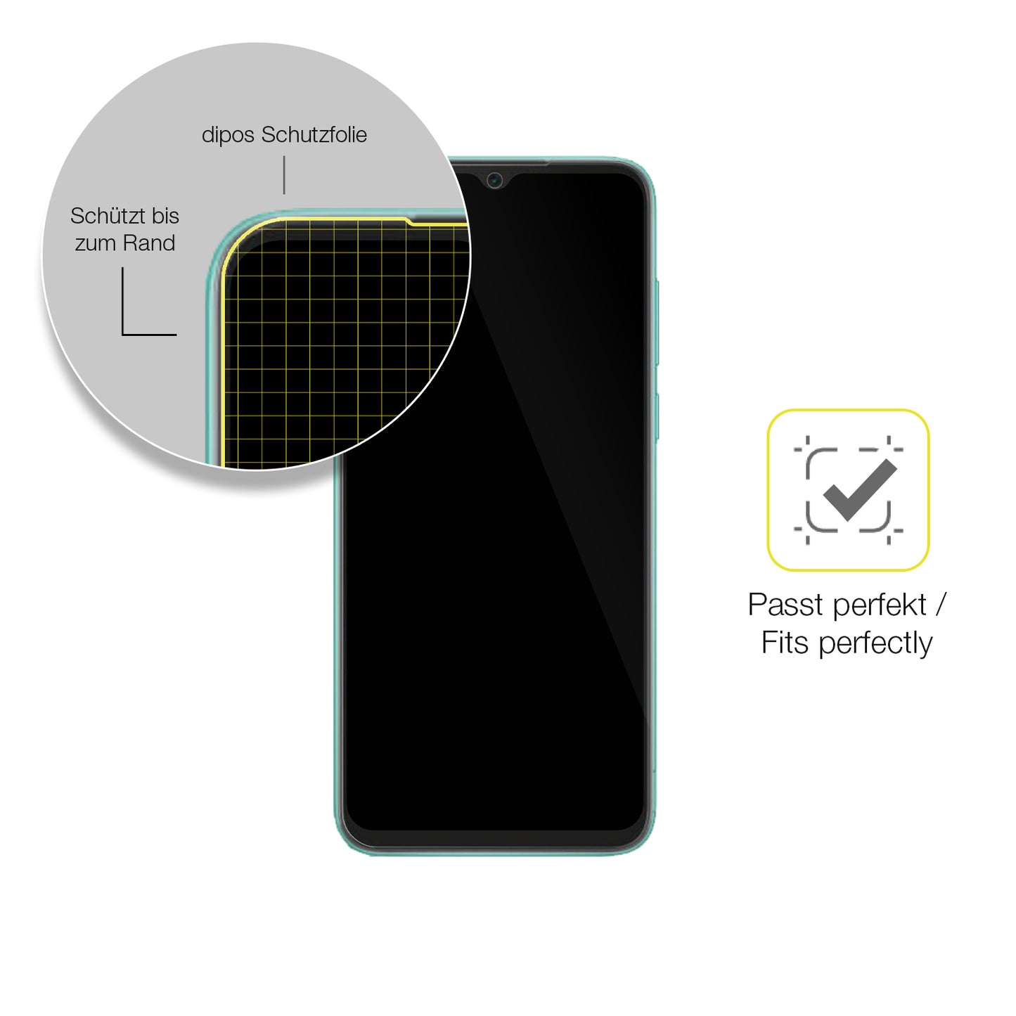 2x 3D Full Cover Schutzfolie für Blackview A55 Pro