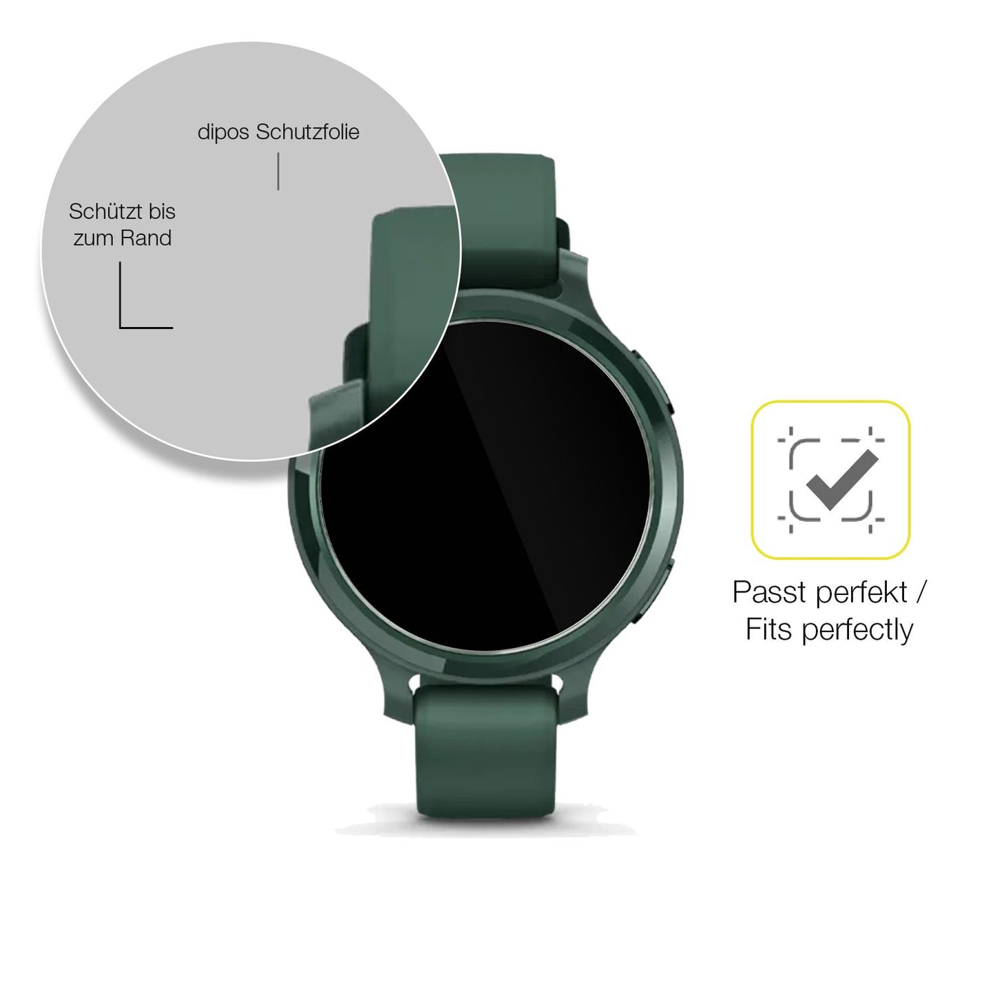 2x Screen Protector for Garmin Lily 2 Active Protective Film covers 100% dipos