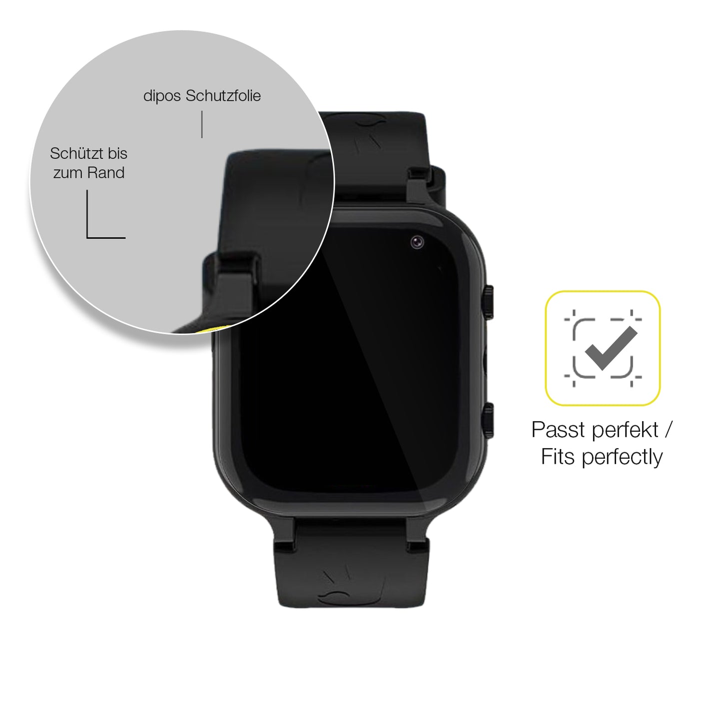 2x 3D Full Cover Schutzfolie für Ruopoem Smartwatch Kinder