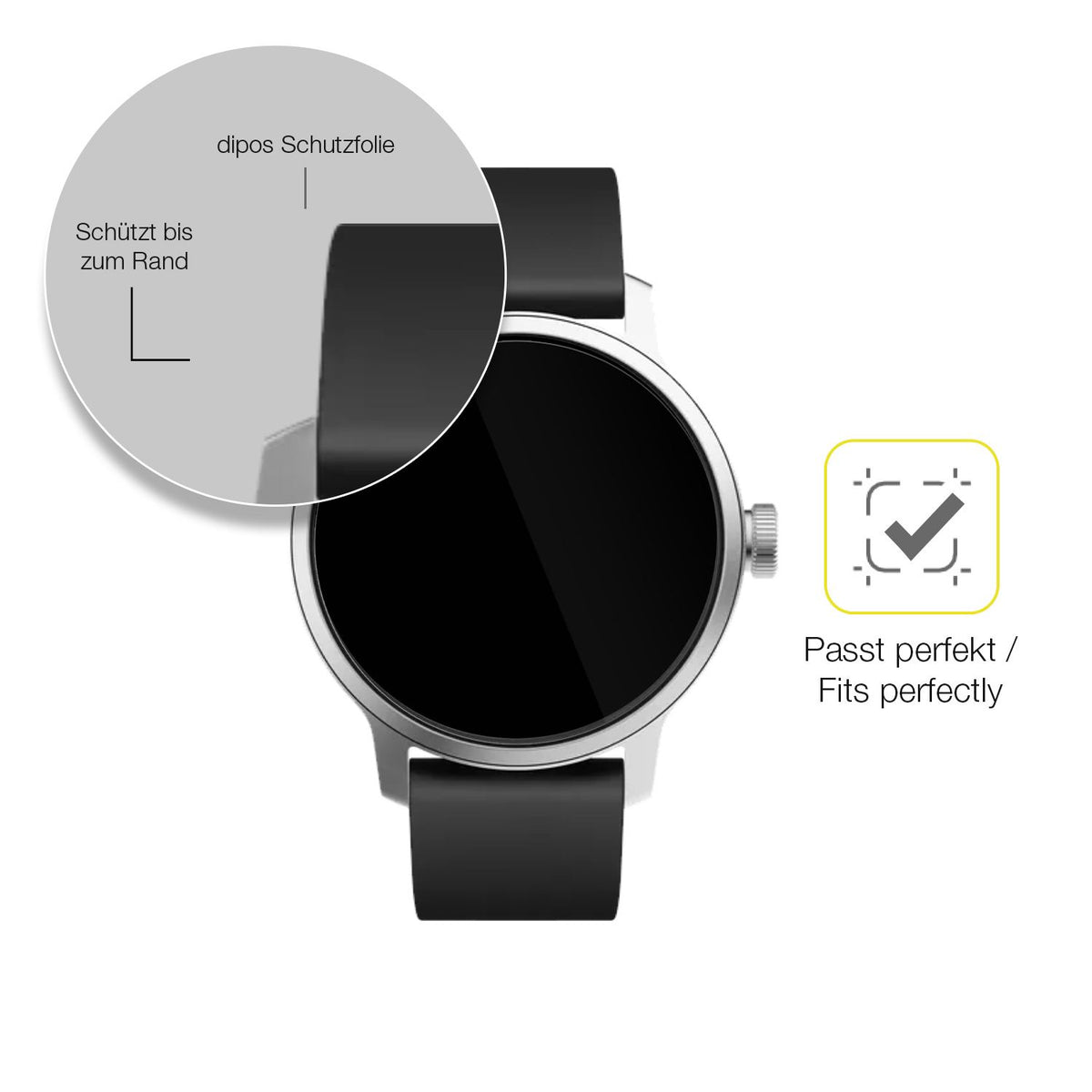 2x Screen Protector for Withings Scanwatch 38mm Gen. 1 Protective Film covers