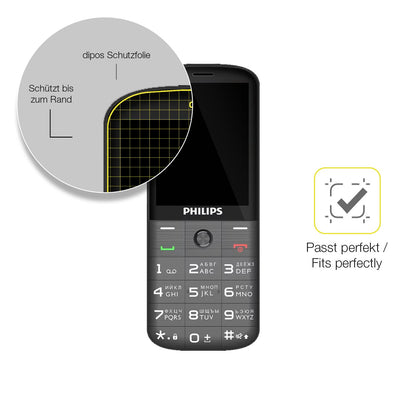 2x Screen Protector for Philips Xenium E227 Protective Film covers 100% dipos